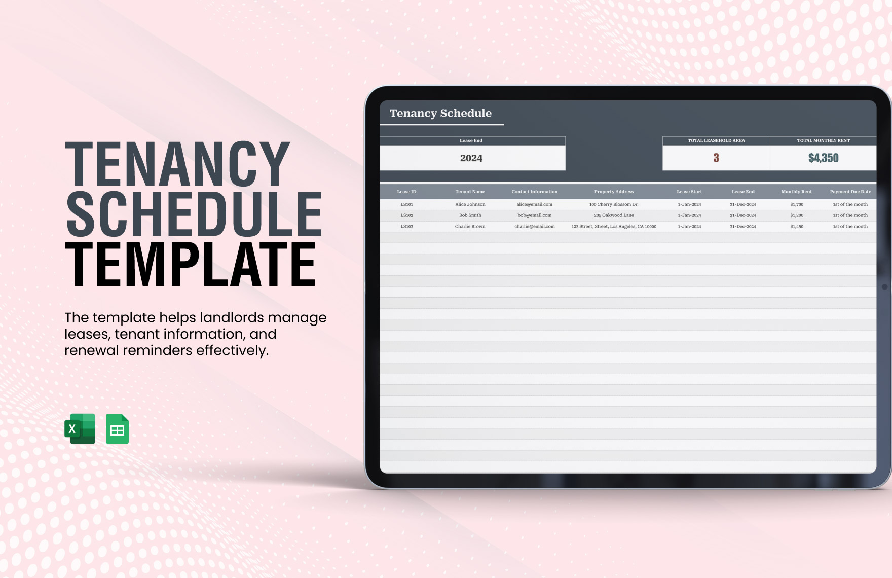 Tenancy Schedule Template