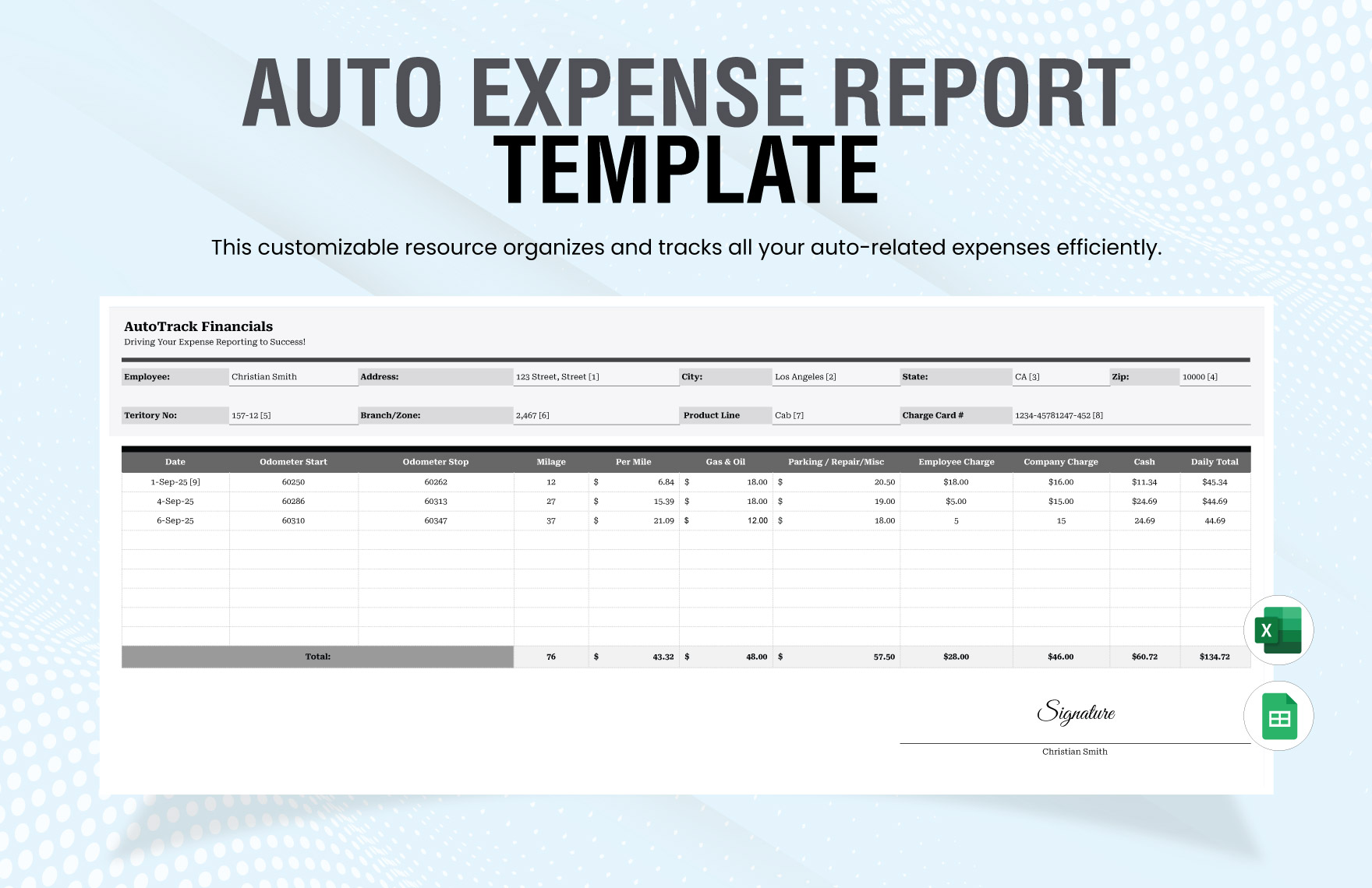 Auto Expense Report Template