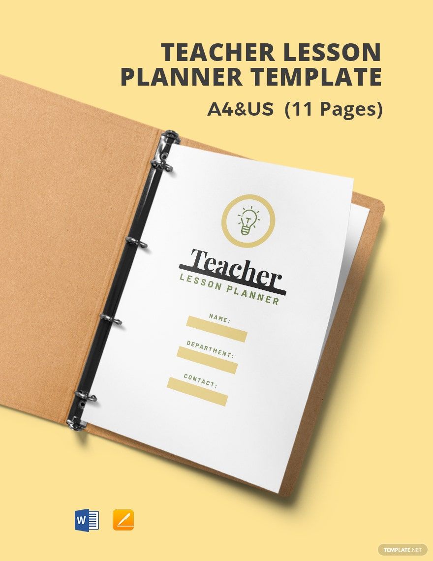 Teacher Lesson Planner Template in Apple Pages, Word, Google Docs, PDF - Download | Template.net