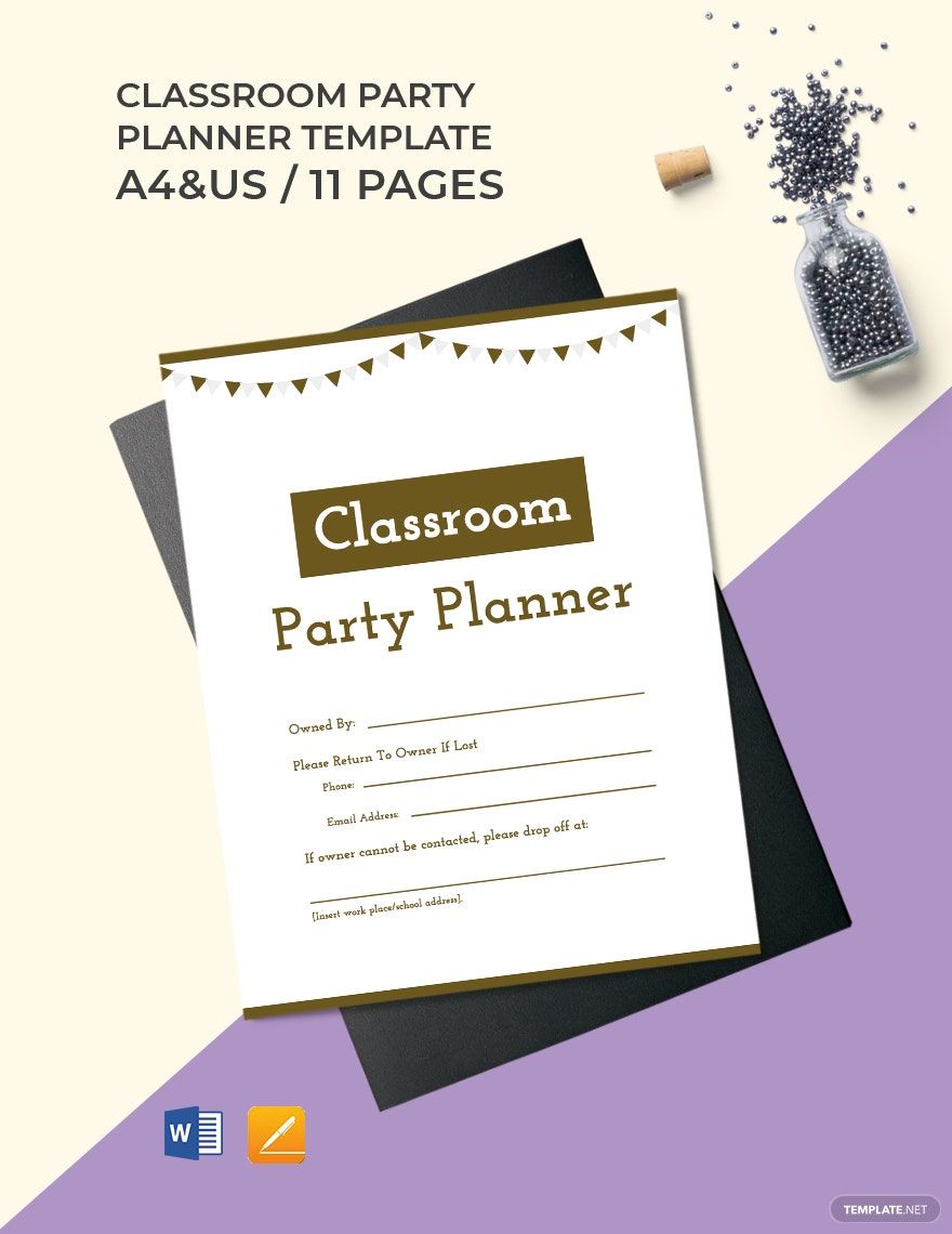 Classroom Party Planner Template