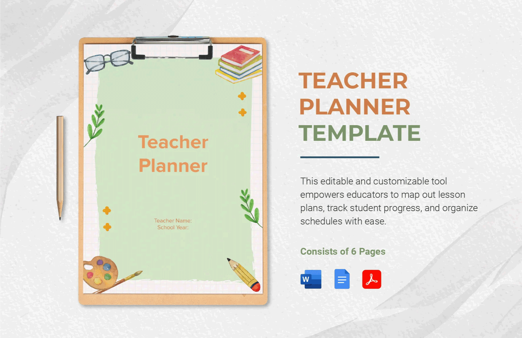 Teacher Planner Template in Pages, Word, PDF, Google Docs - Download | Template.net