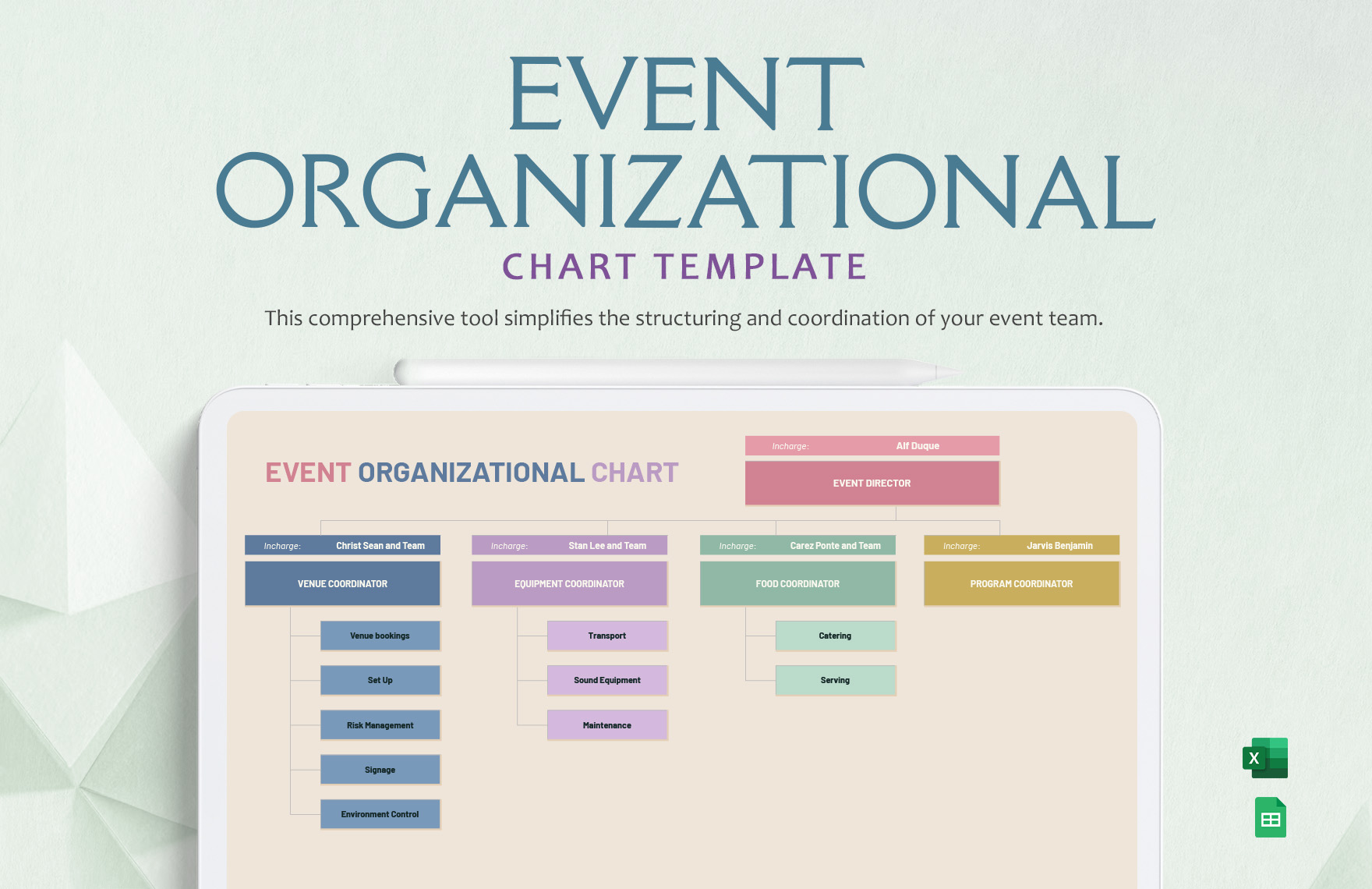 Event Organizational Chart Template