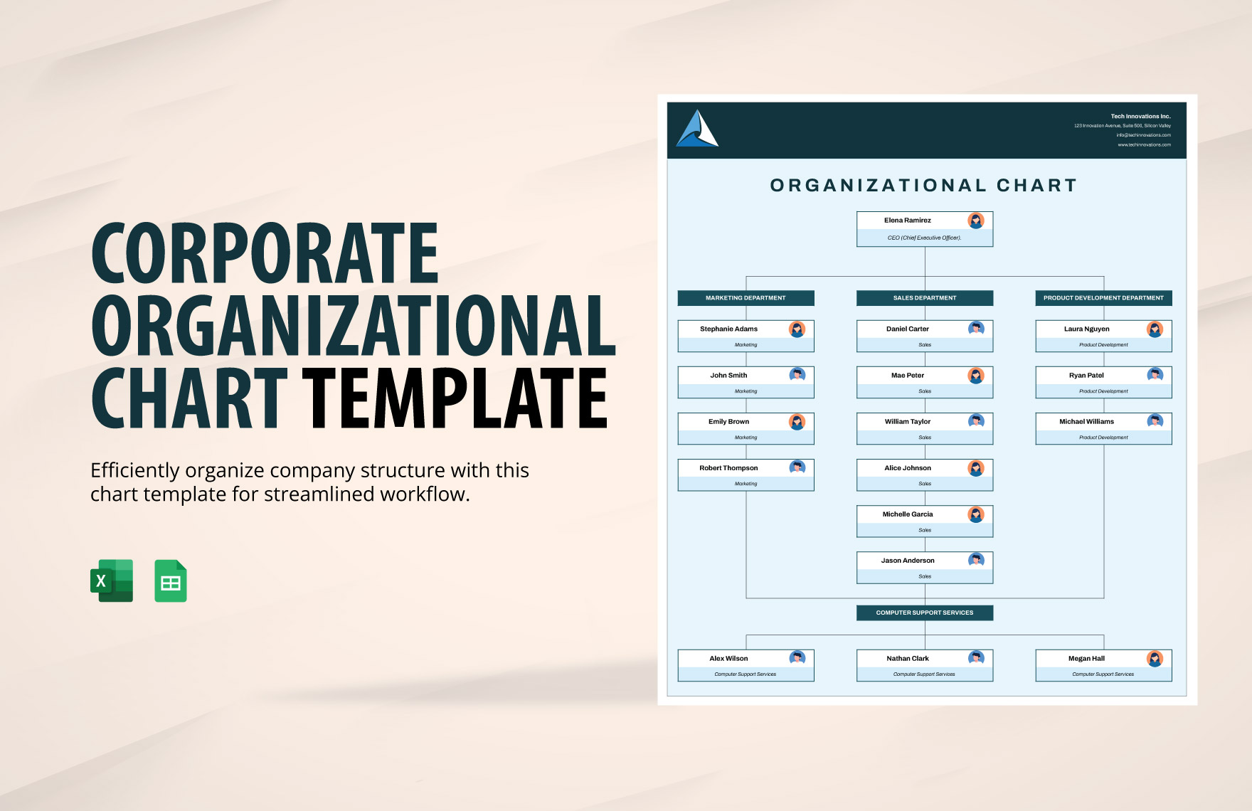 Corporate Organizational Chart Template