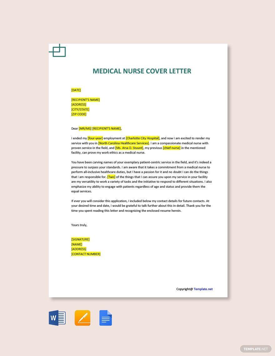 Medical Nurse Cover Letter