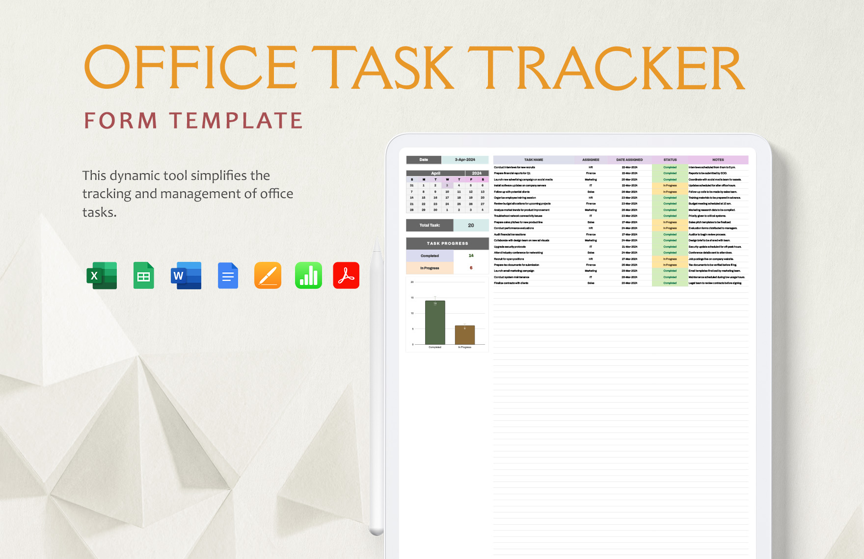 FREE Task Tracker in Excel Templates - Download in Word, Google Docs ...