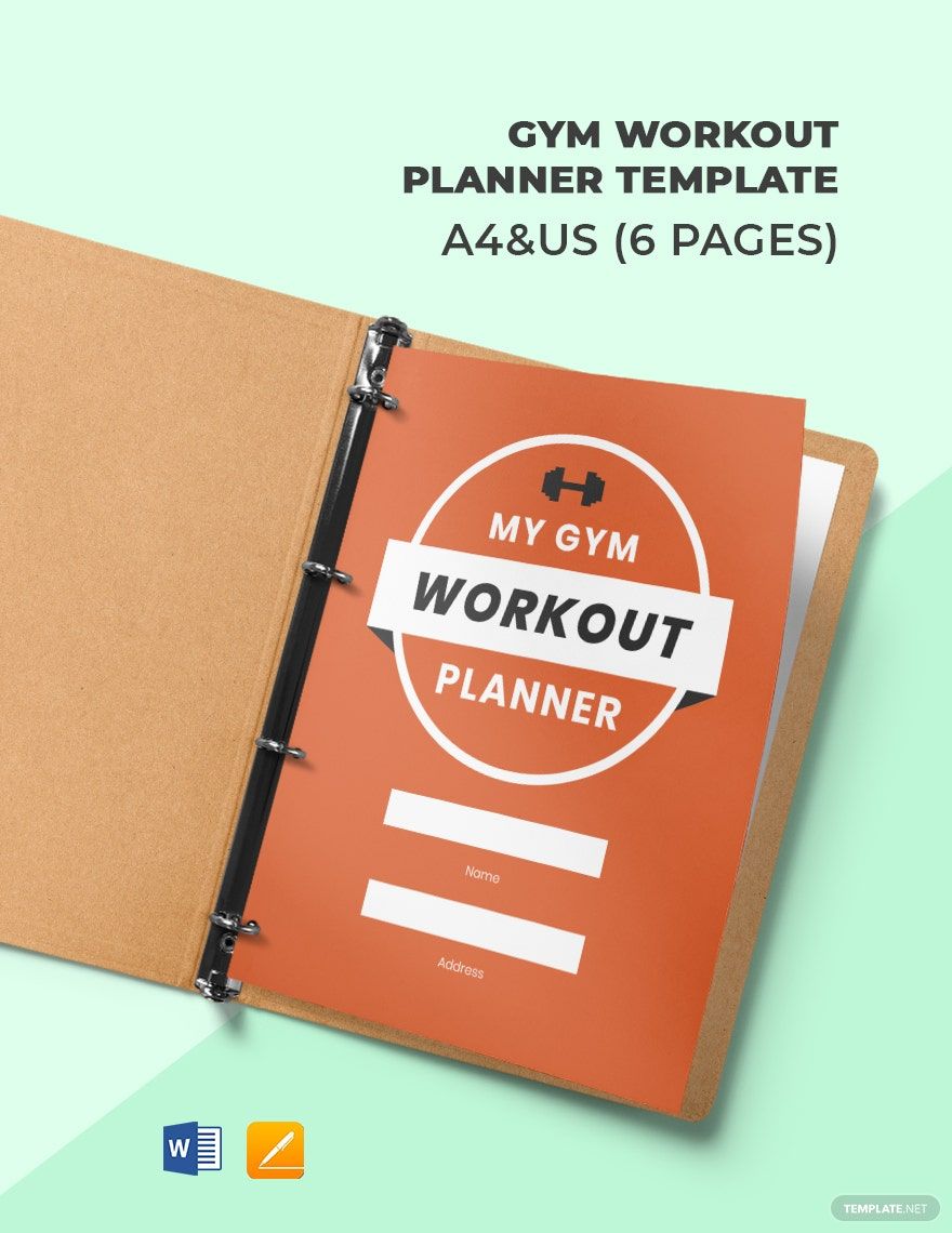 Gym Workout Planner Template in Word, Pages, Google Docs, PDF - Download | Template.net