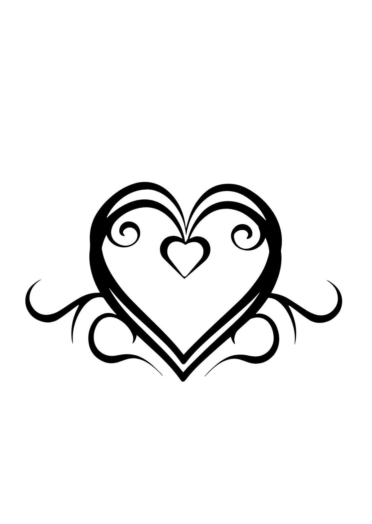 Tribal Heart Drawing - Download | Template.net