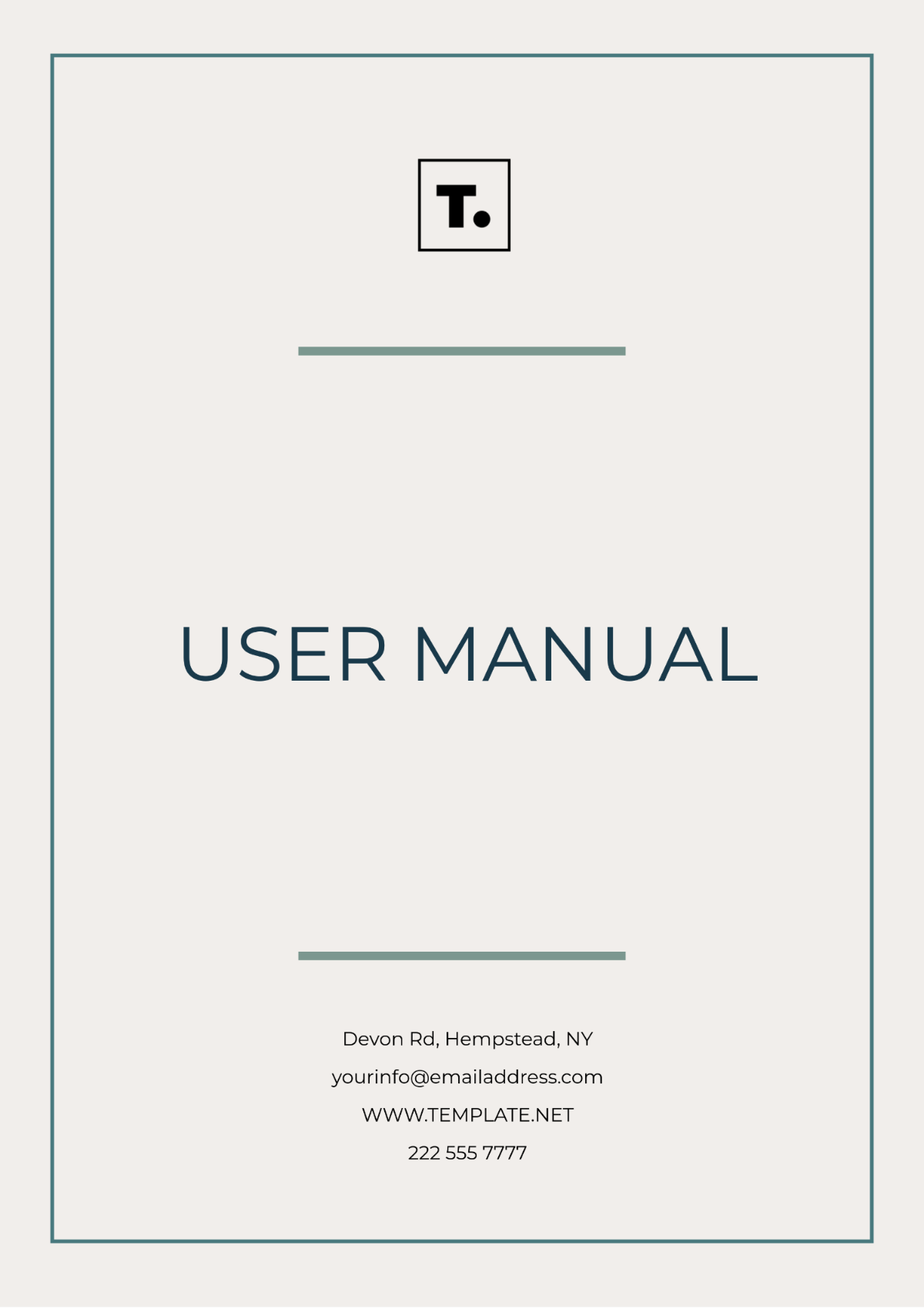 Sample User Manual Template - Edit Online & Download