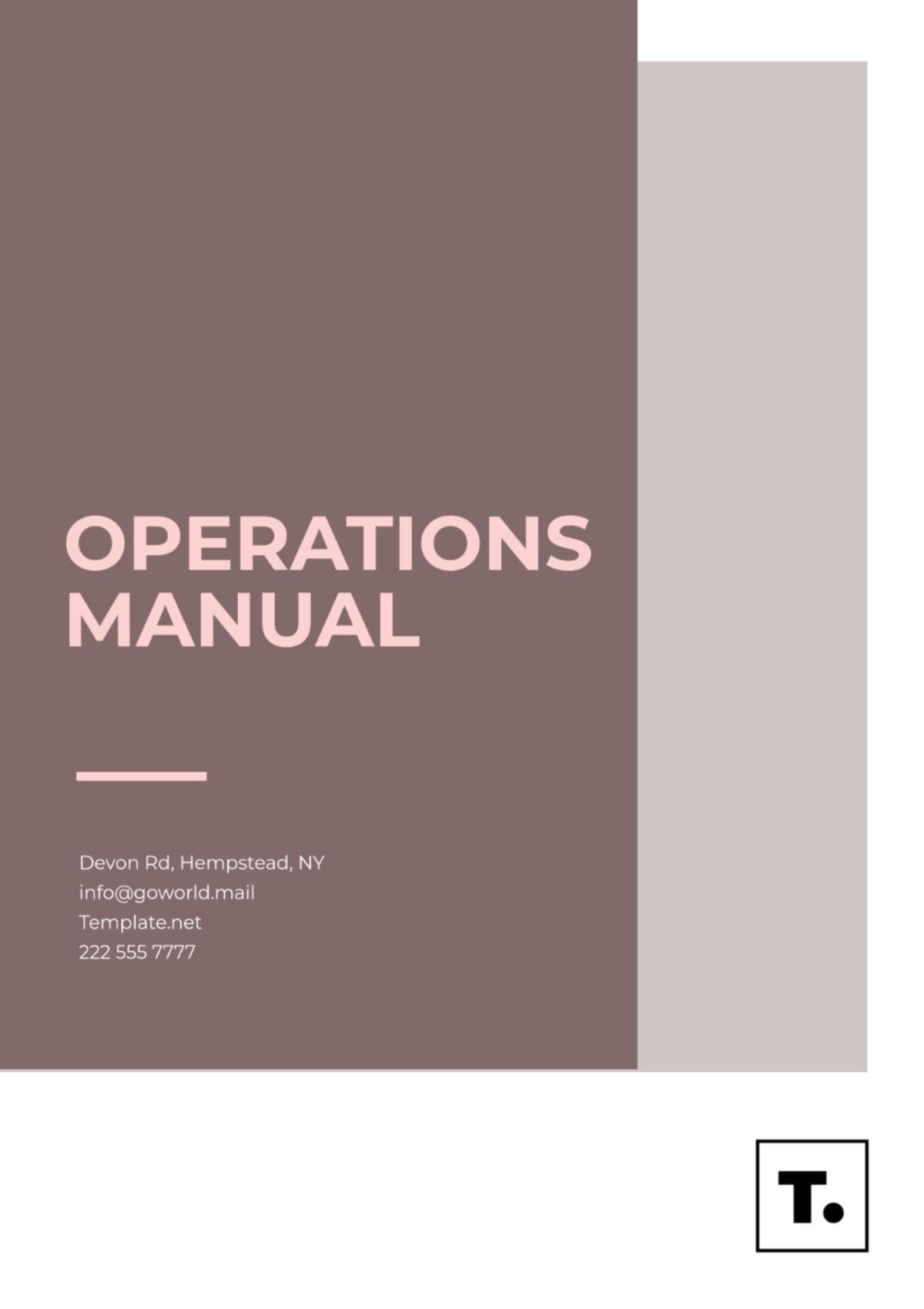 Operations Manual Template - Edit Online & Download