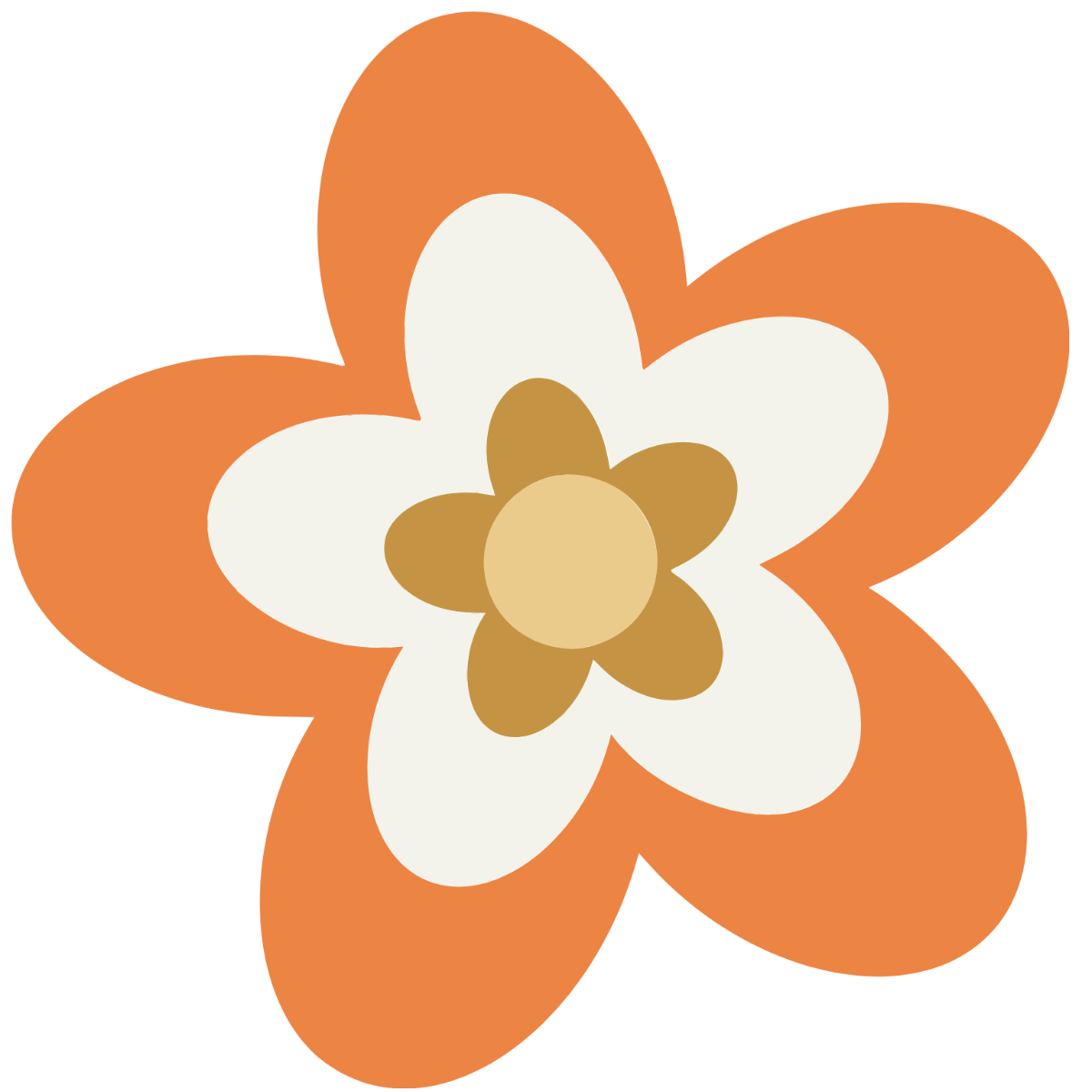 Free Orange Flower Template