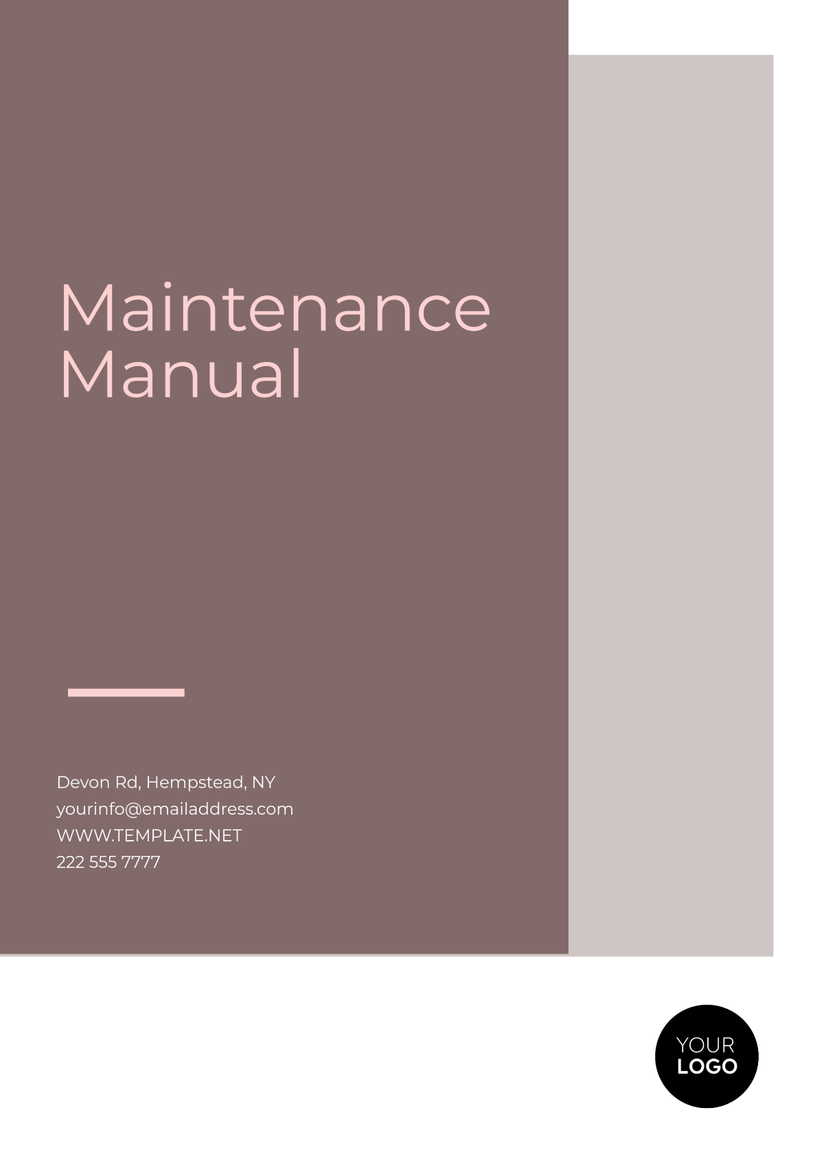 Maintenance Manual Template - Edit Online & Download