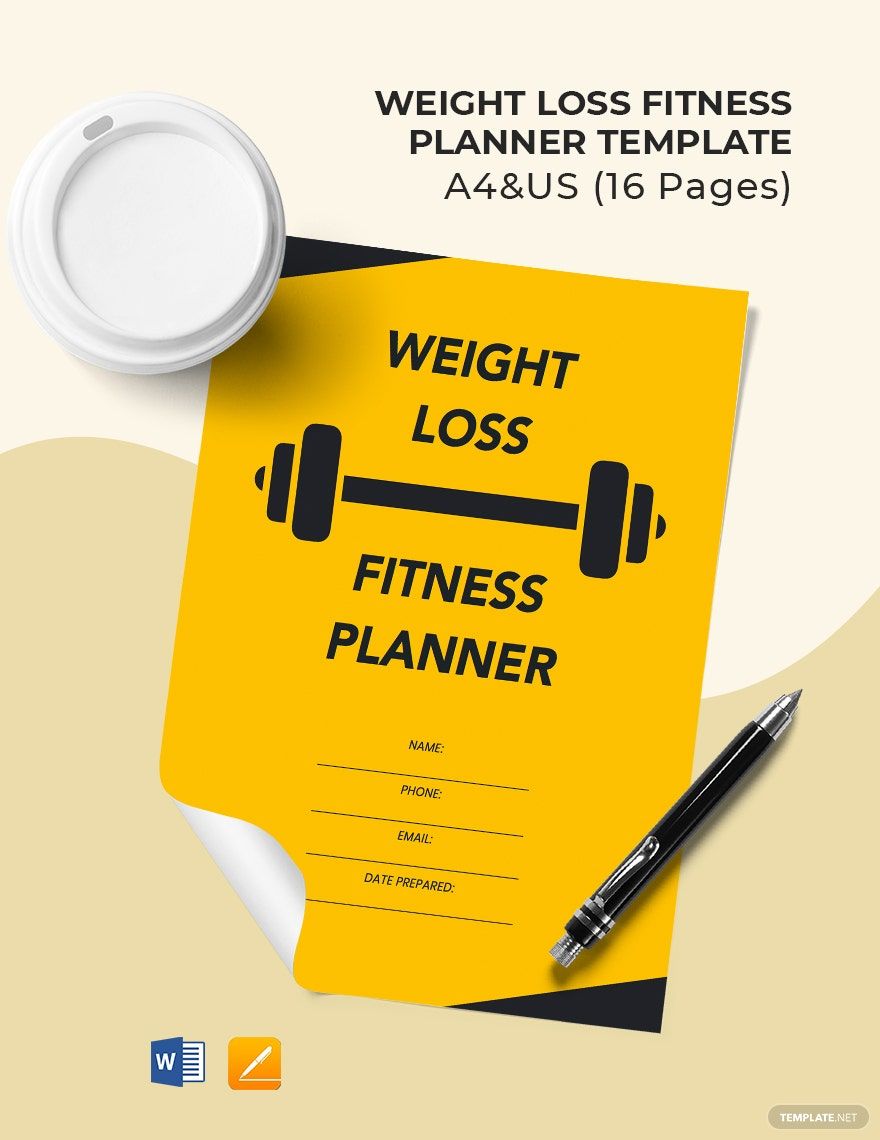 Weight Loss Fitness Planner Template in Pages, Word, Google Docs, PDF - Download | Template.net