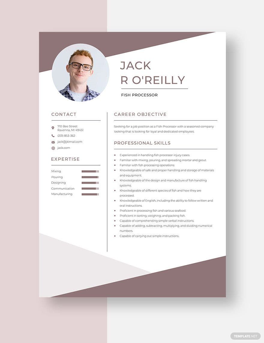 Fish Processor Resume