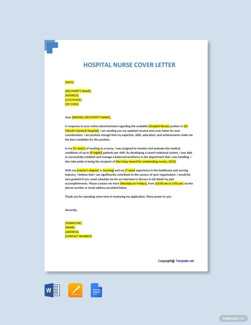 Hospital Nurse Cover Letter