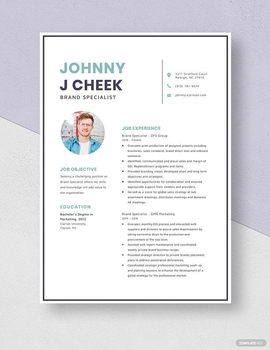 Brand Specialist Resume in Pages, Word - Download | Template.net