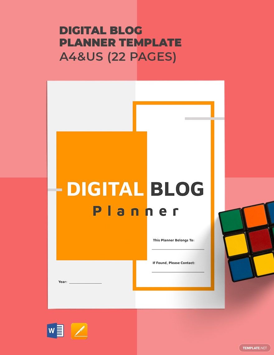 Digital Blog Planner Template in Pages, Word, PDF, Google Docs - Download | Template.net