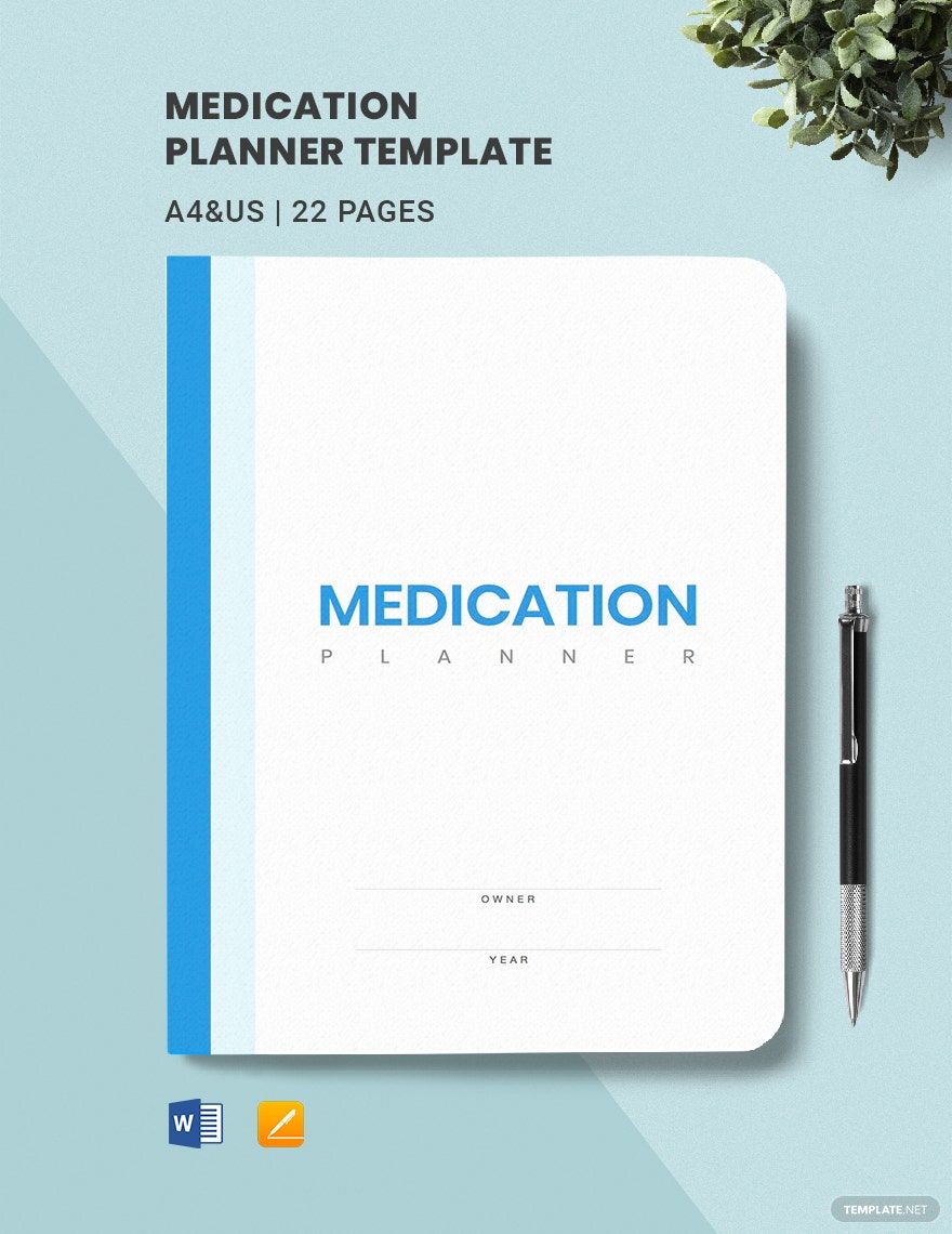 Medication Planner Template in Word, Pages, Google Docs, PDF - Download | Template.net