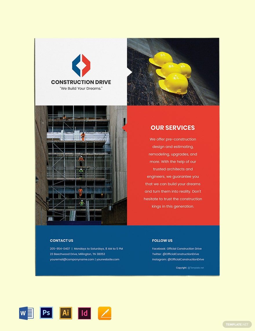 Basic Construction Flyer Template