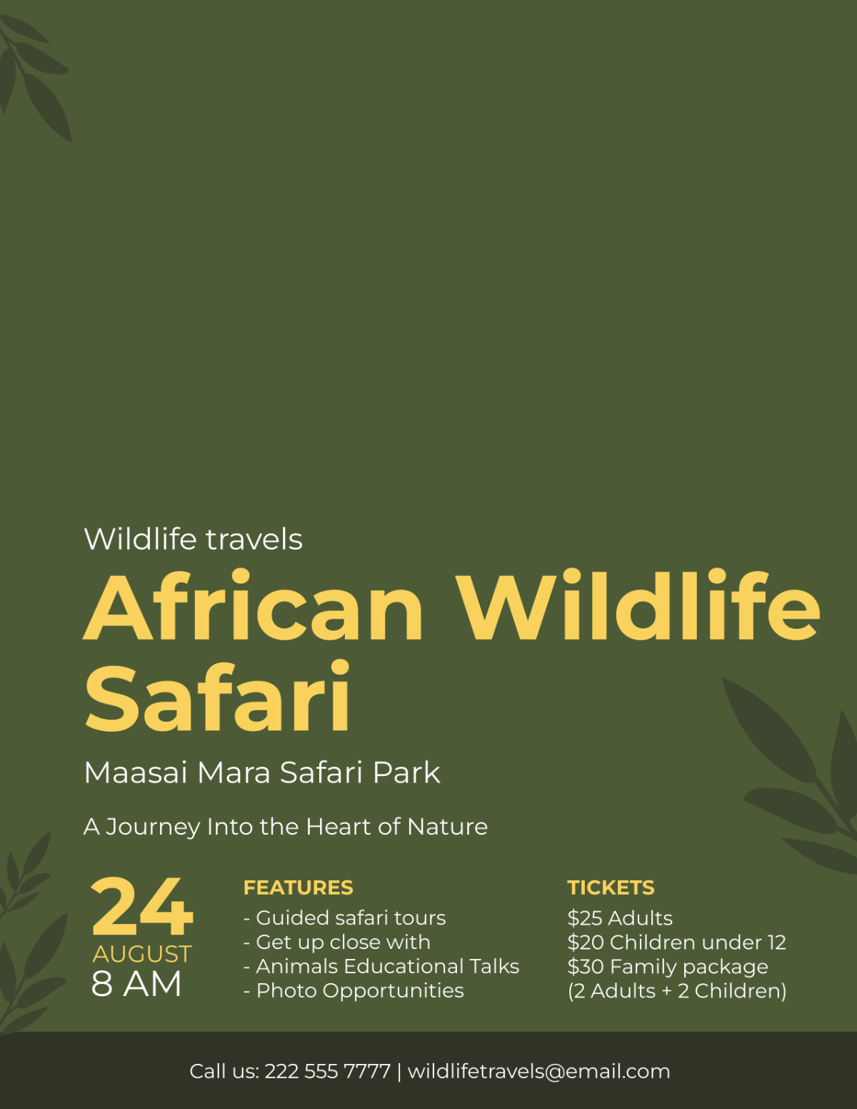 Free Wildlife Safari Flyer Template