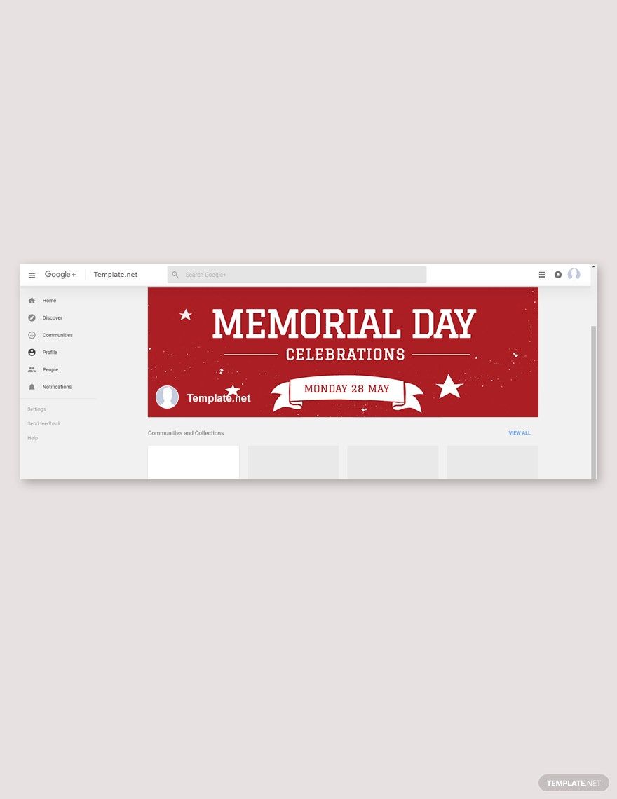 Memorial Day Google Plus Cover Template