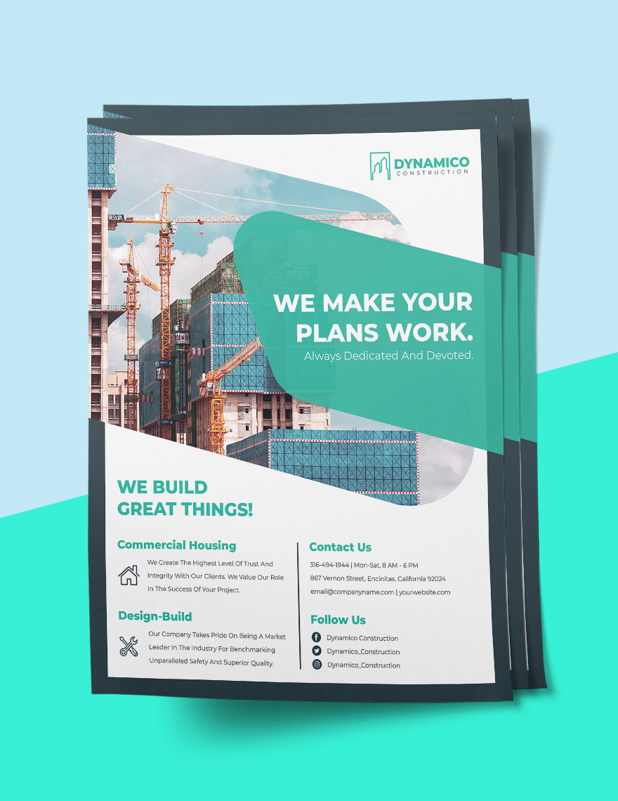 Construction Company Flyer Template