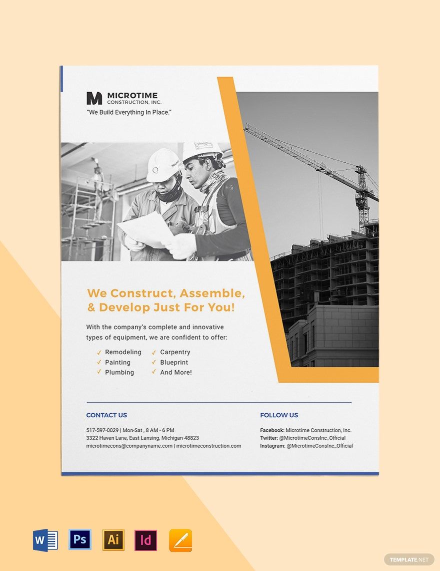 Construction Services Flyer Template