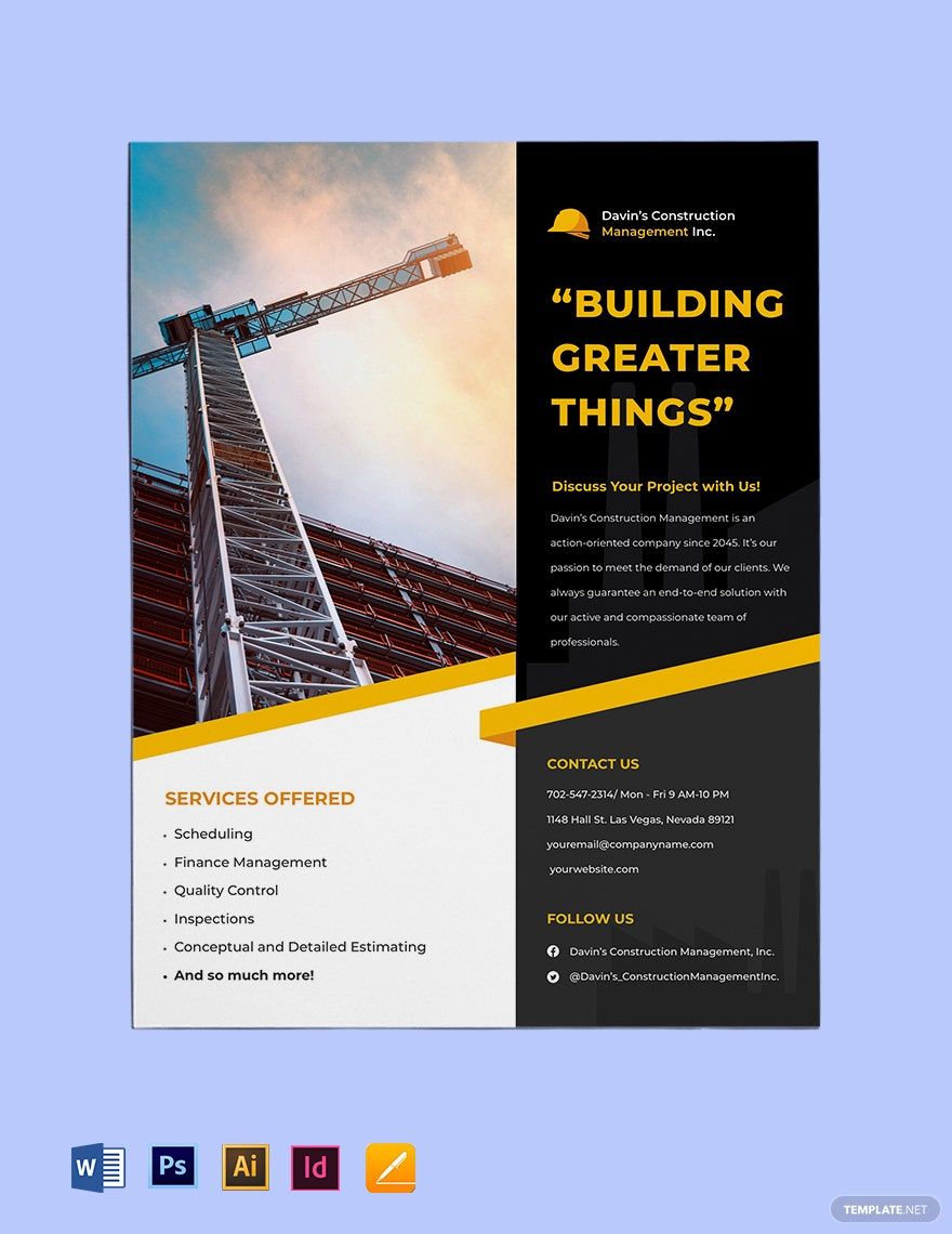 Construction Management Flyer Template