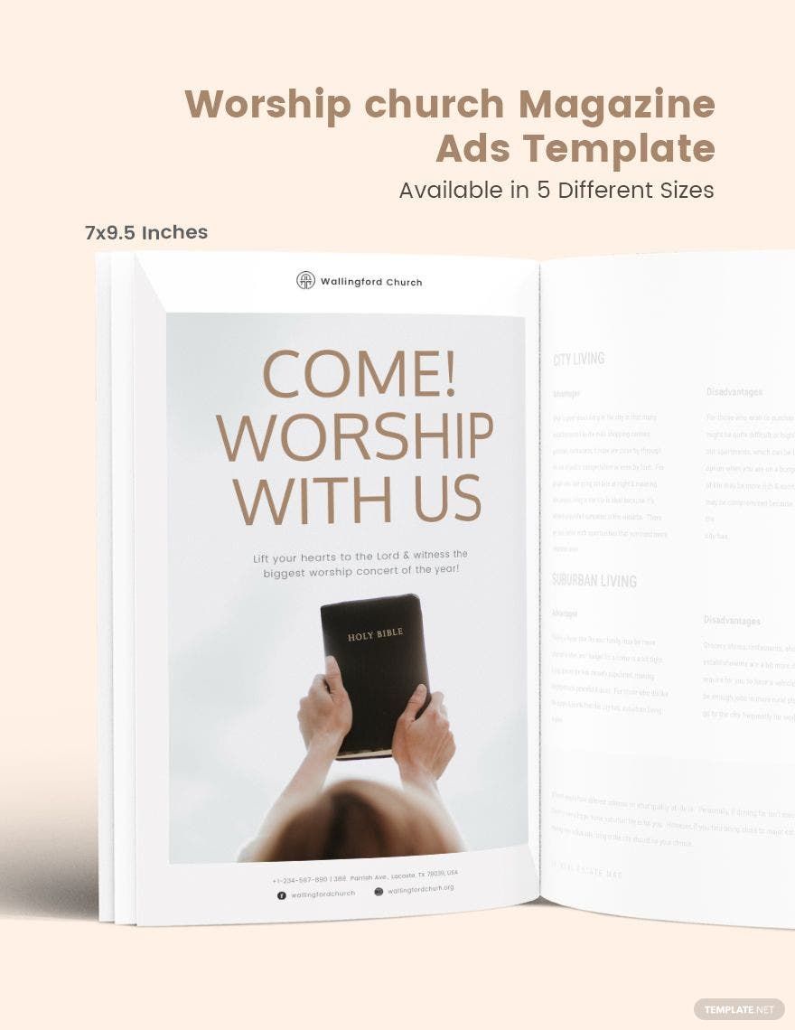 Worship Church Magazine Ads Template