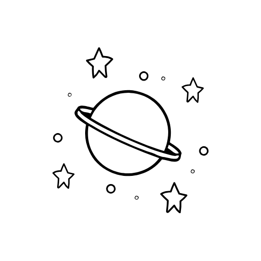 Free Star and Planet Doodle Template