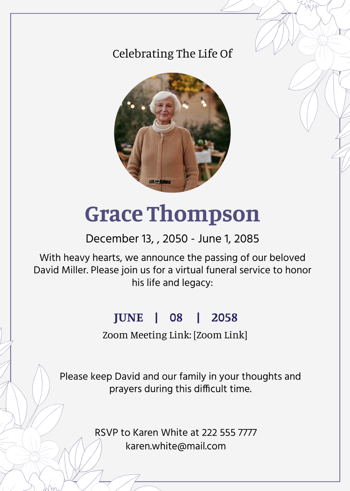 FREE Funeral Invitation Templates Communication Funeral Invitation ...