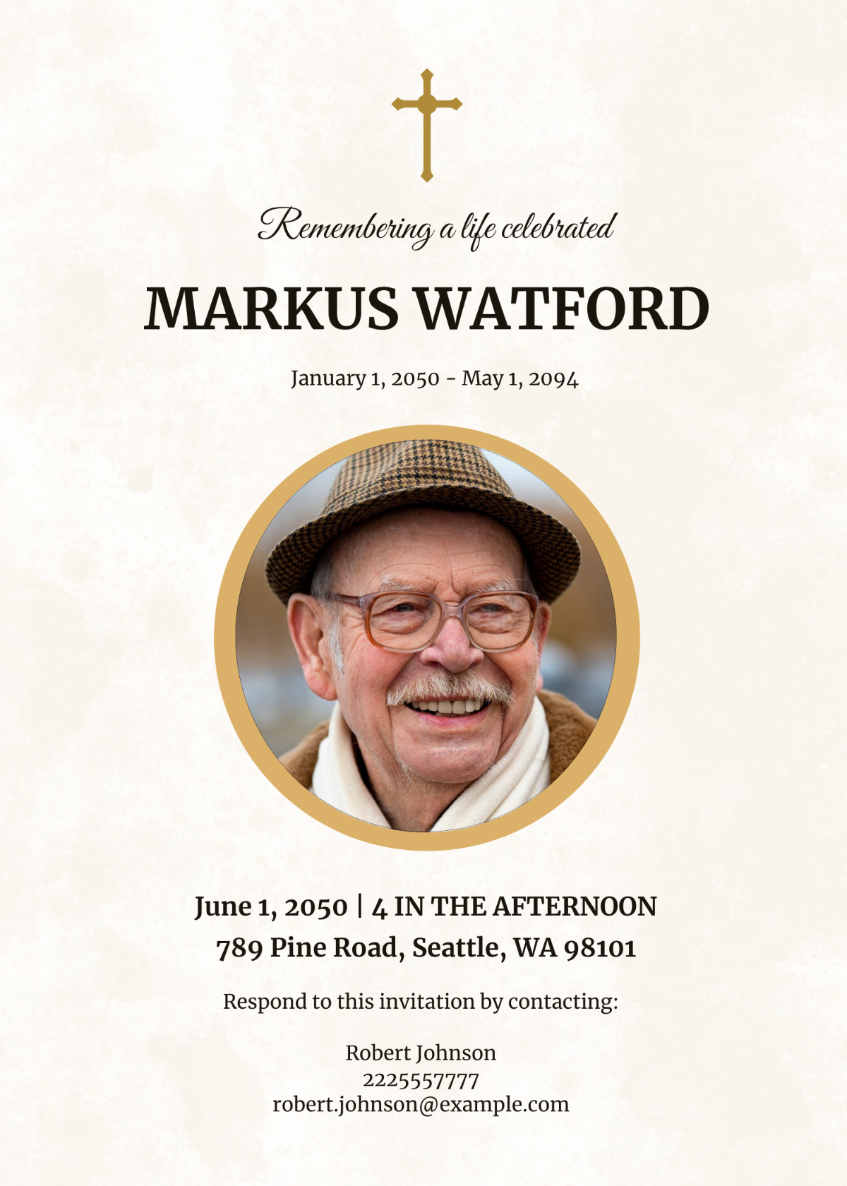 Free Celebration of Life Funeral Photo Invitation Template - Edit ...