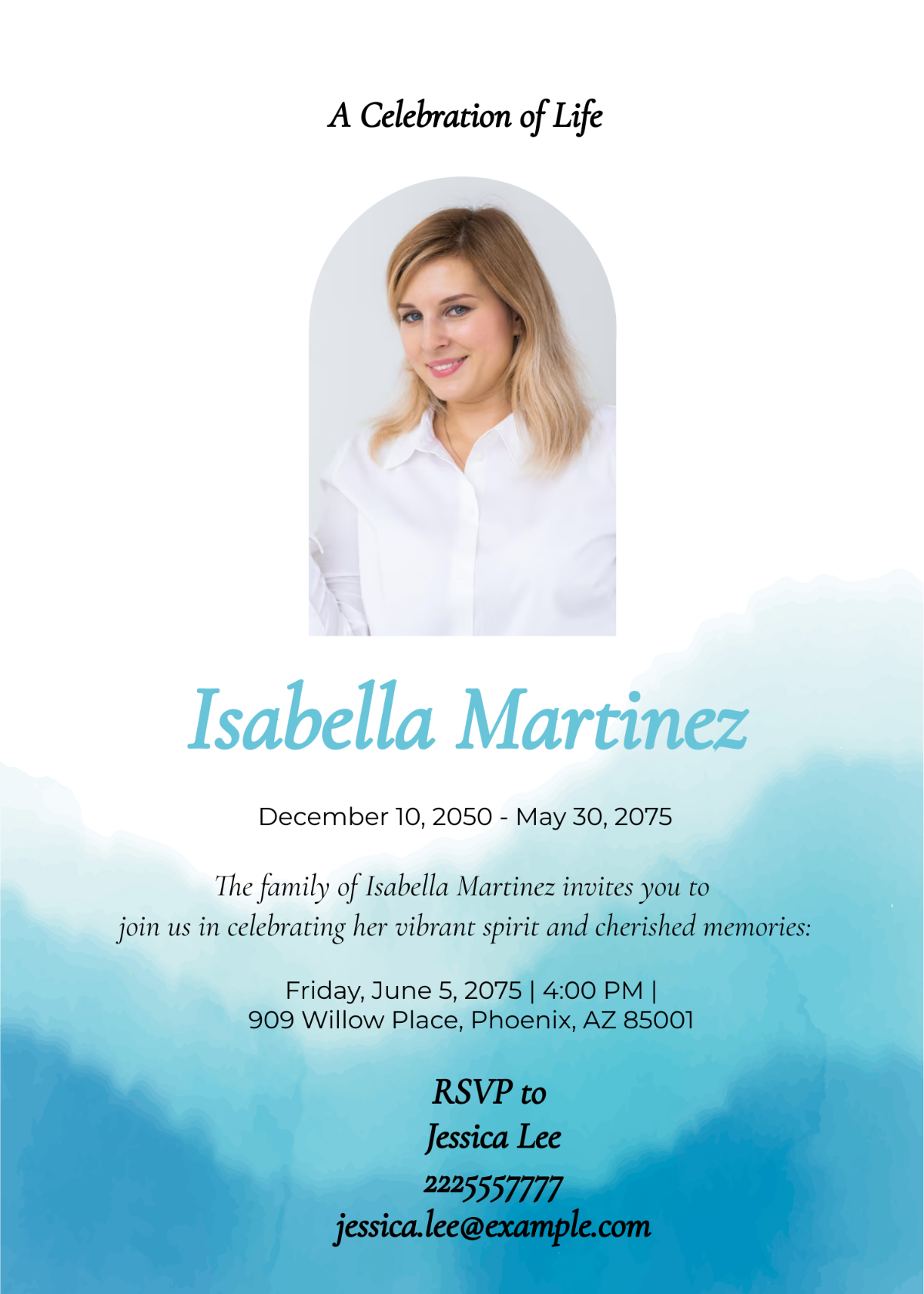 Free Beach Celebration Of Life Funeral Invitation Template - Edit ...