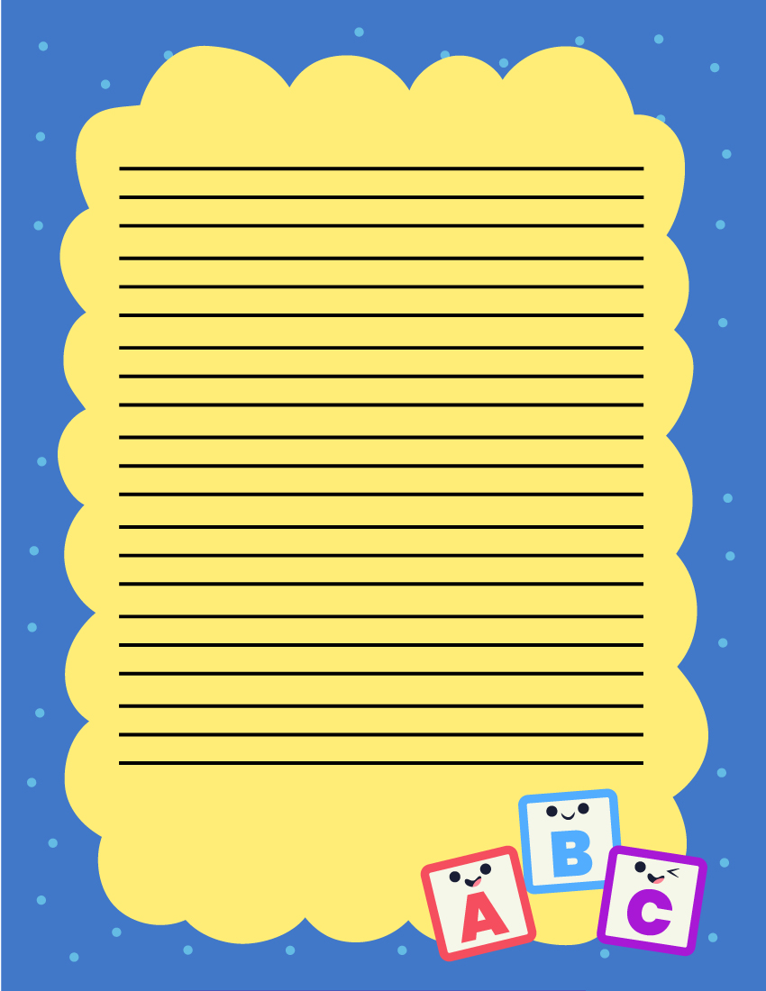 Free Kindergarten Lined Paper Template