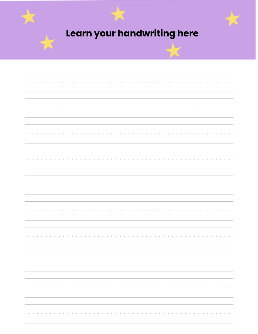 Free Handwriting Lined Paper Template