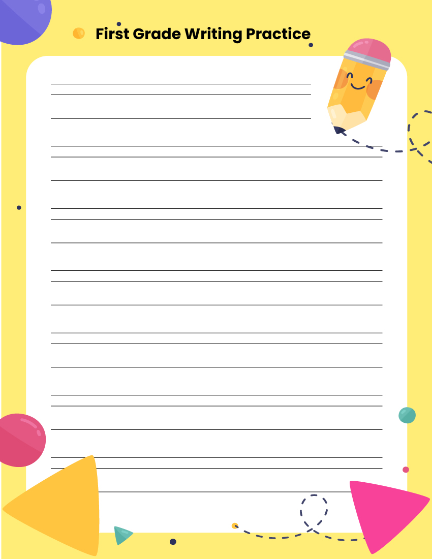 Free First Grade Lined Paper Template