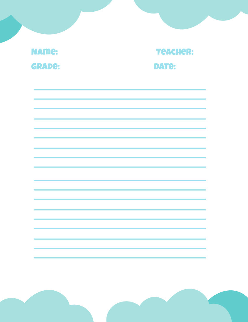 Free Elementary Lined Paper Template