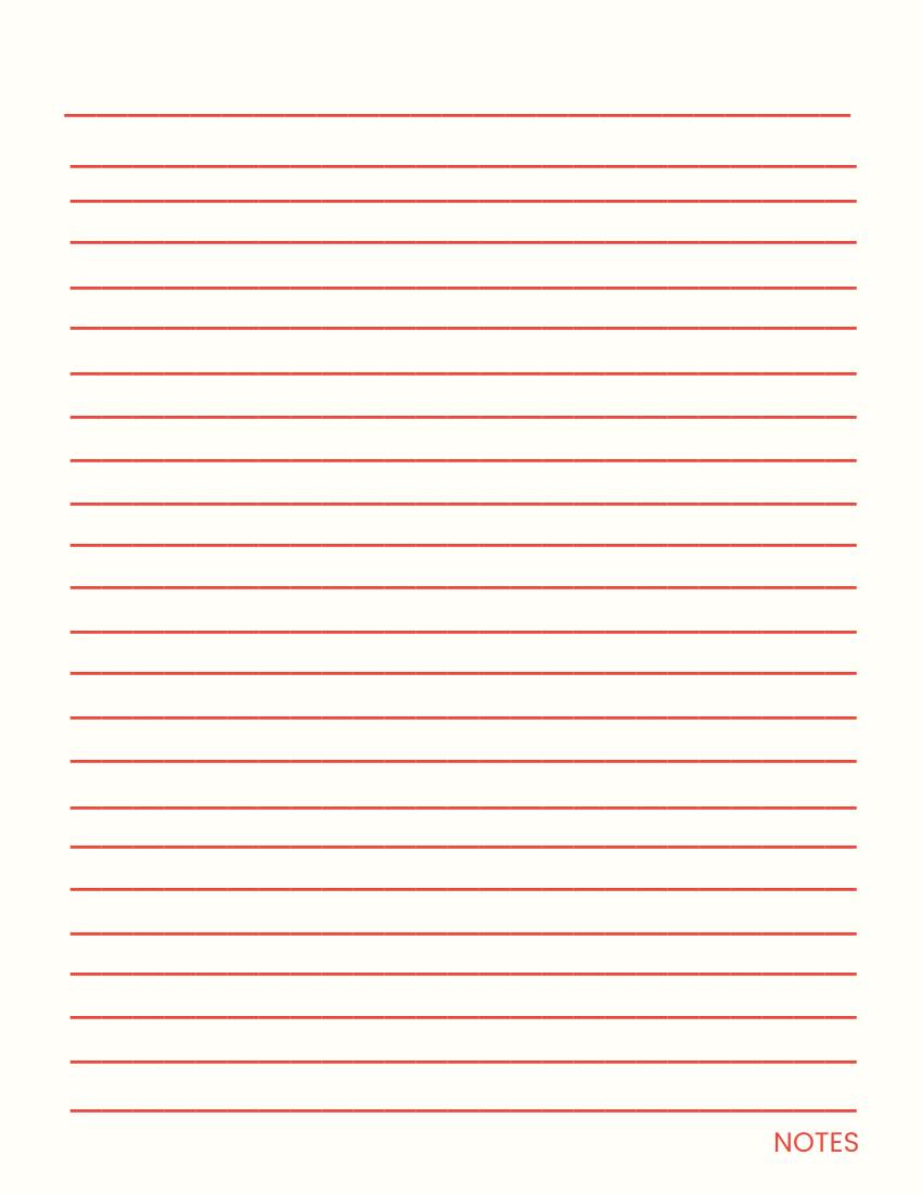 Free Red Lined Paper Template