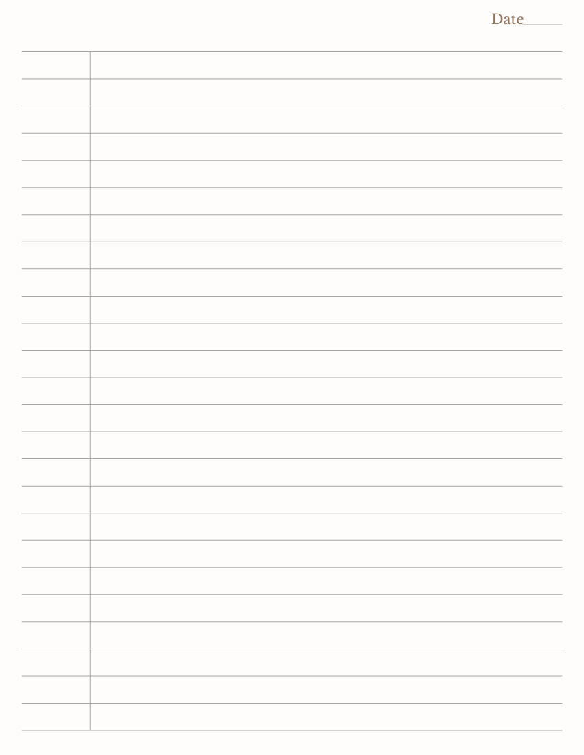 Free Narrow Ruled Lined Paper Template