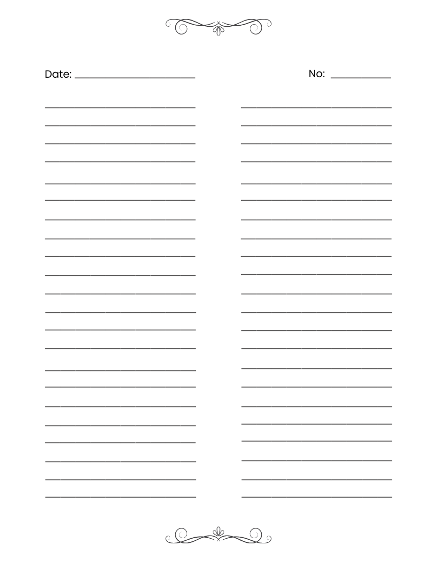 Free Two Column Lined Paper Template