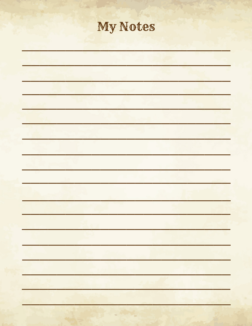 Free Vintage Lined Paper Template