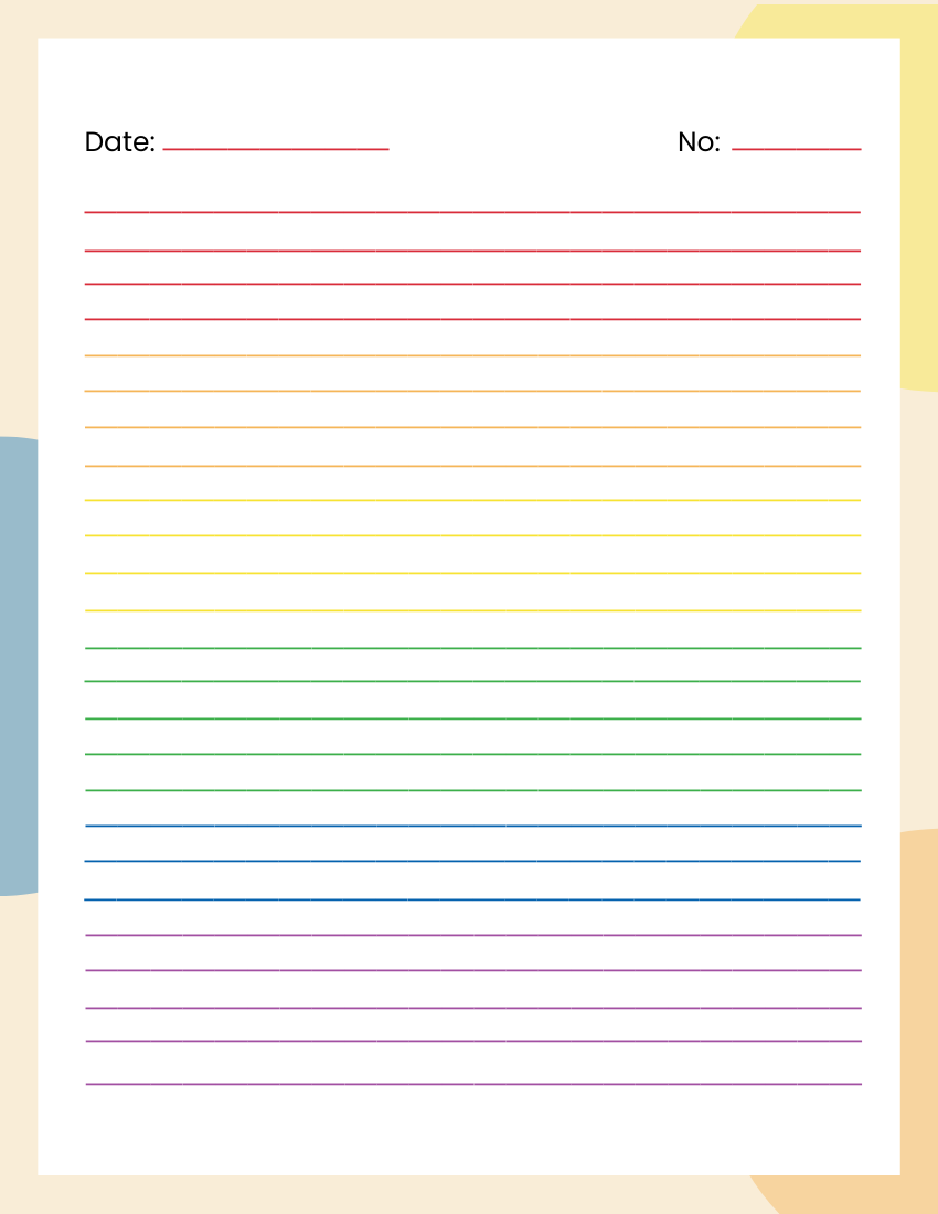 Free Colored Lined Paper Template