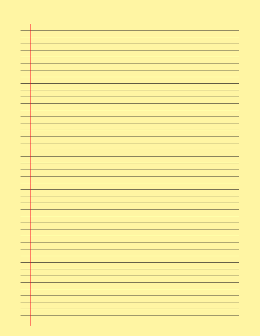 Free Yellow Lined Paper Template