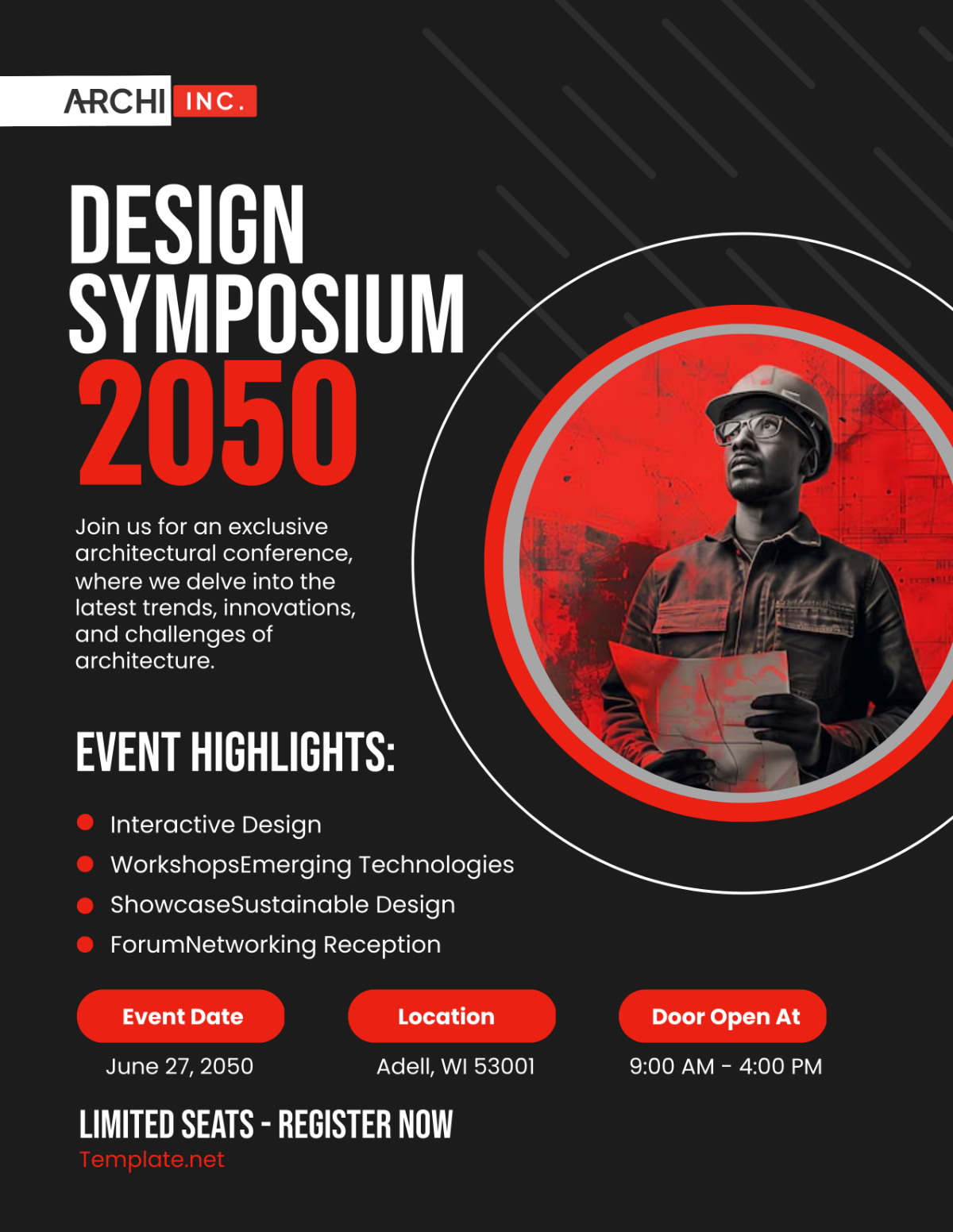 Free Architecture Event Flyer Template to Edit Online