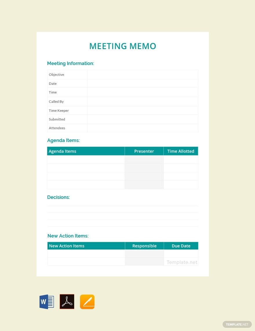 Sample Meeting Memo Template