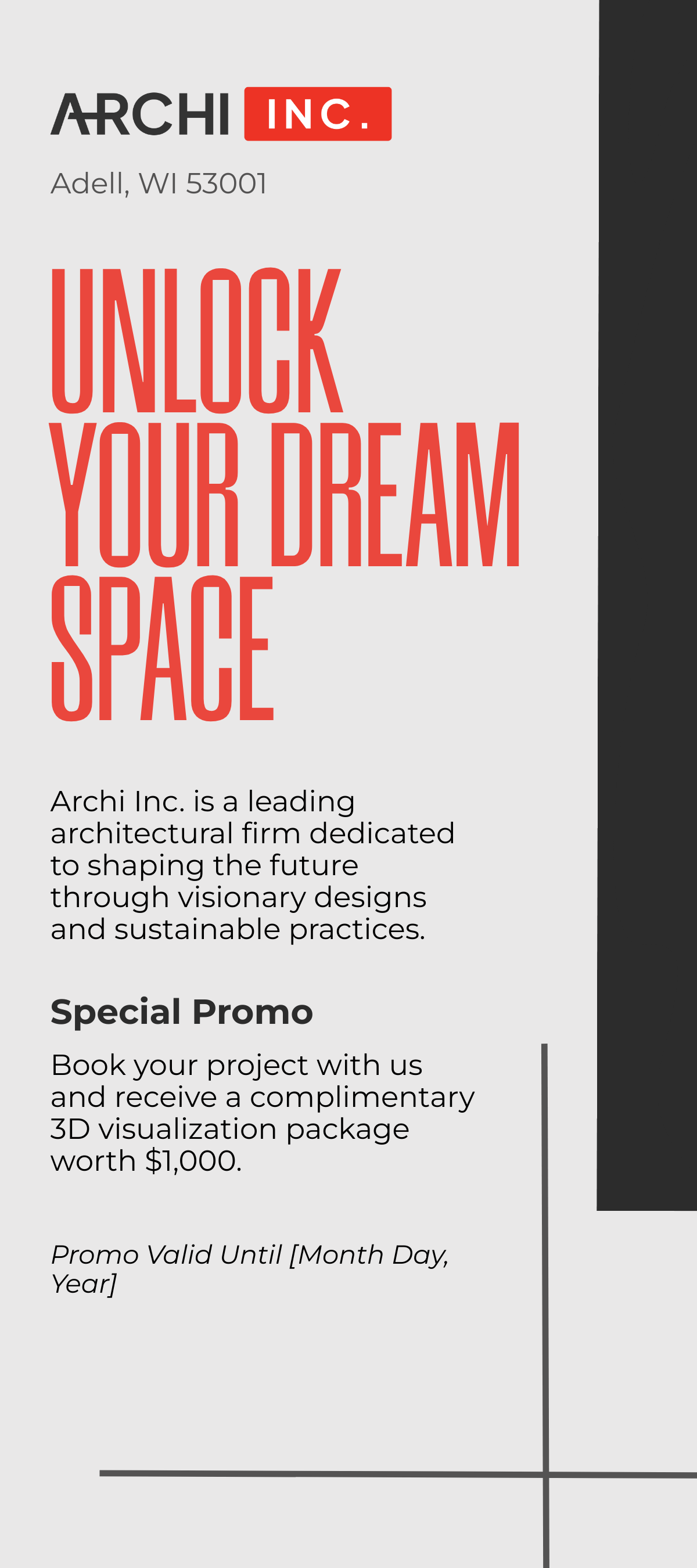 Free Architecture Promotion Rack Card Template to Edit Online