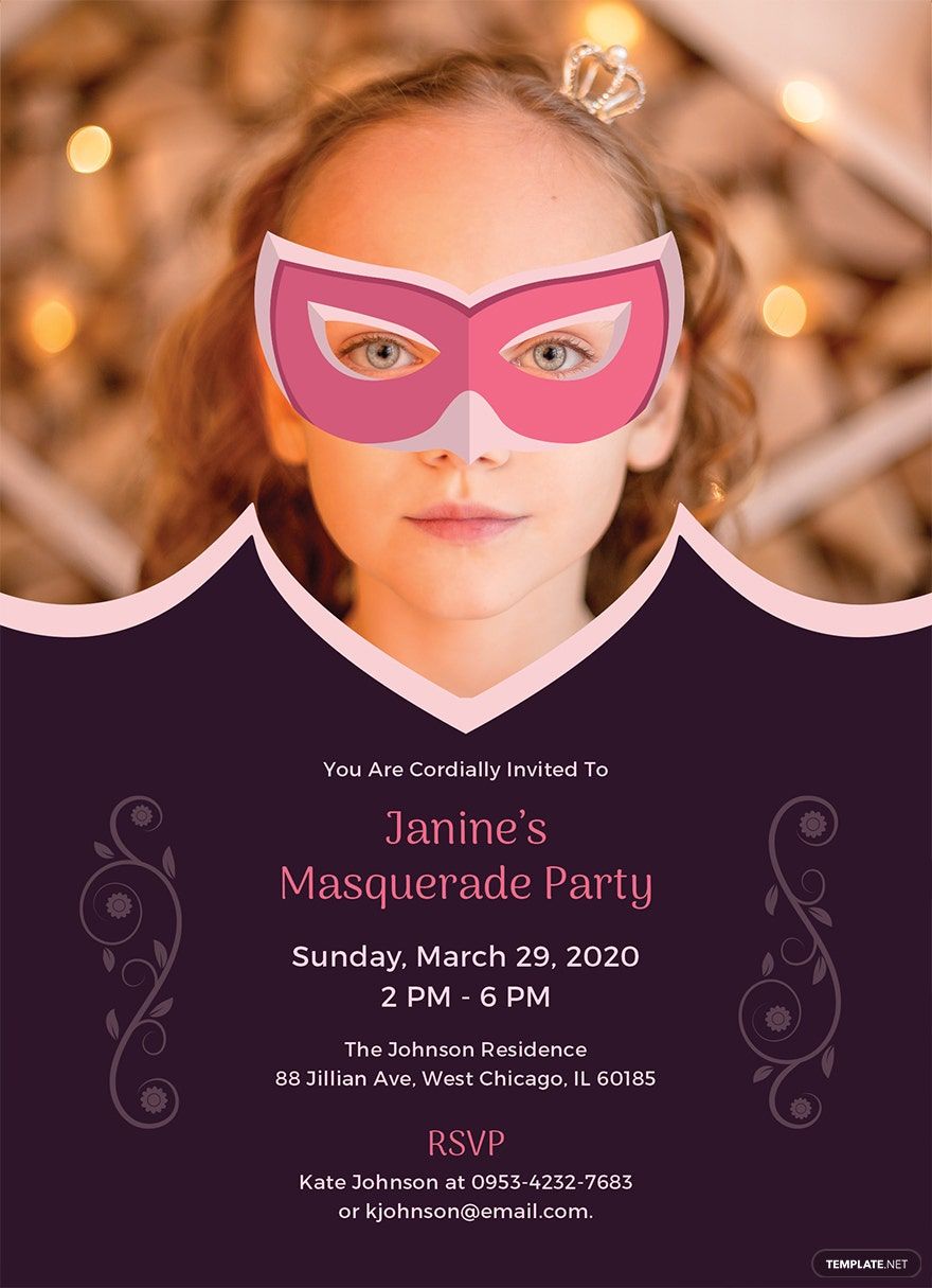 Masquerade Invitation PDF - Templates, Free, Download | Template.net