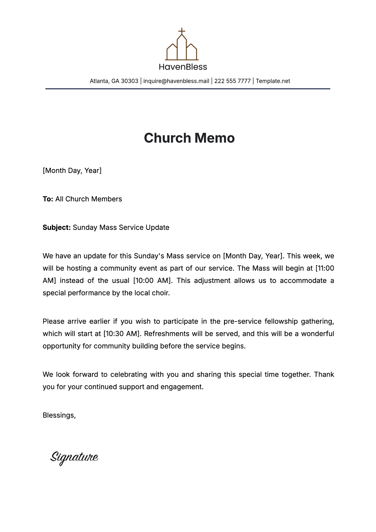 Church Memo Template - Edit Online & Download