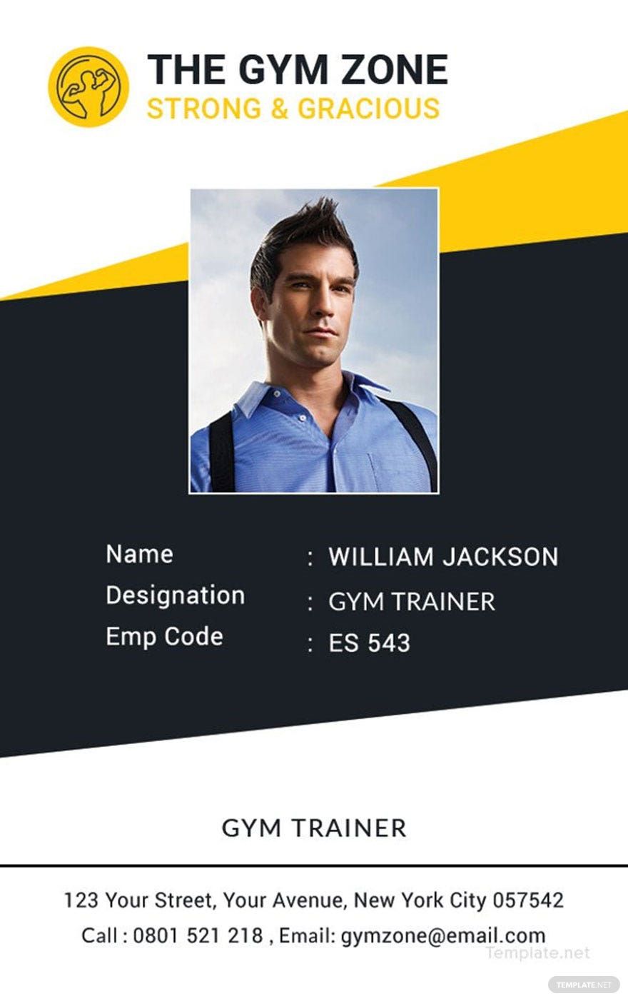 Gym Identity Card Template