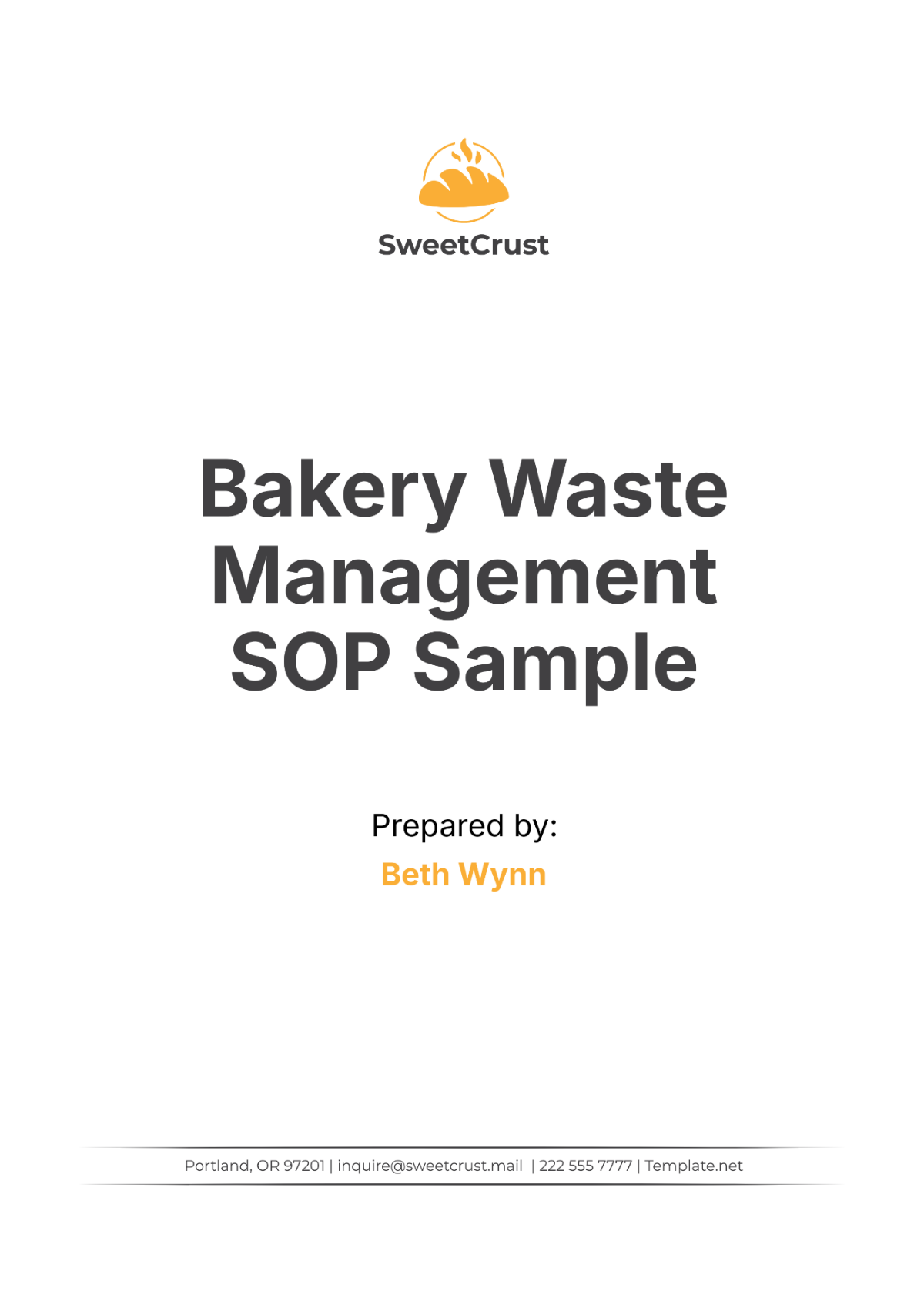 Free Bakery Waste Management SOP Sample Template to Edit Online