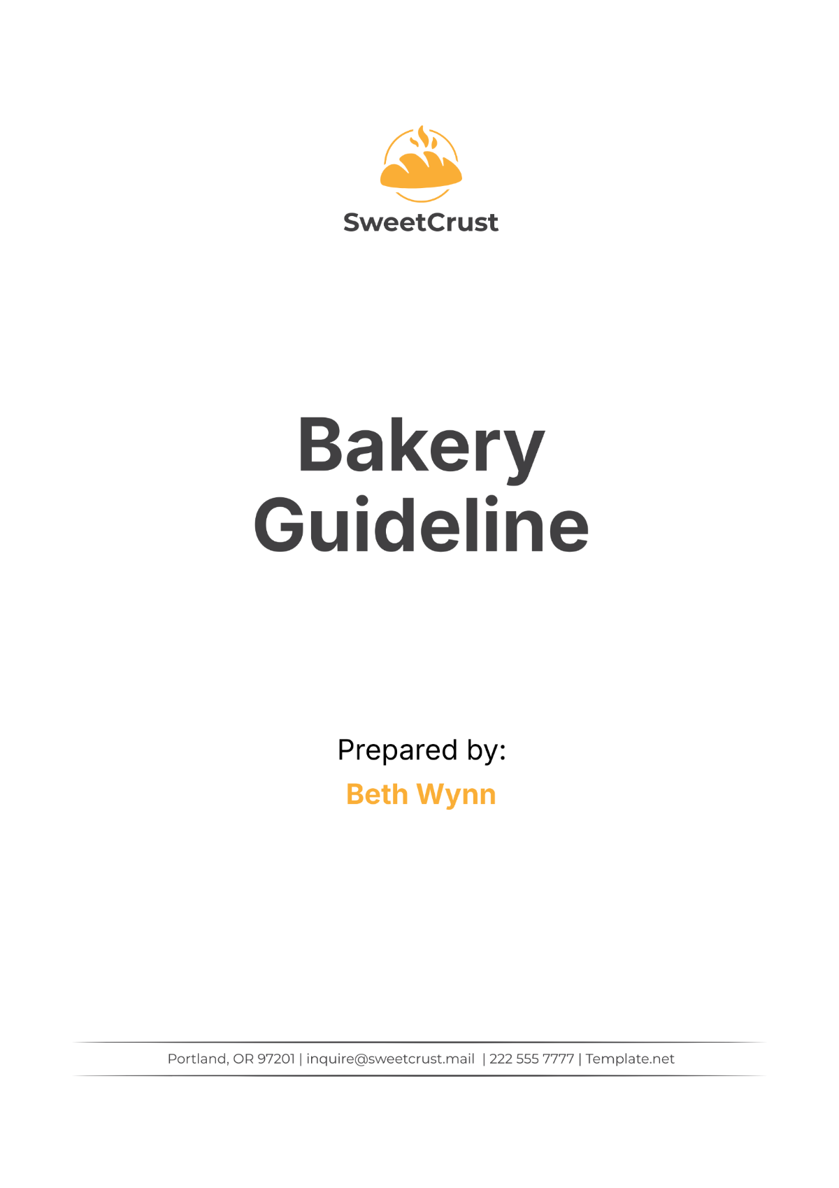 Free Bakery Guideline Template to Edit Online